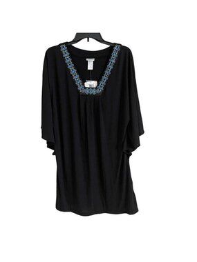 Dotti Women V-Neck Short Sleeve Top Tunic Size M